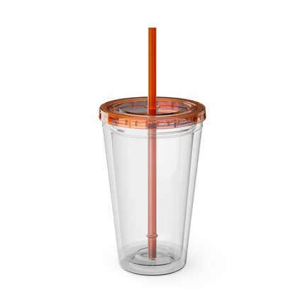 Melodic Kitten by the Koi Pond Sunsplash Tumbler with Straw, 16oz