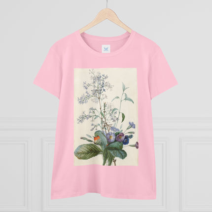 A Bouquet of Flowers with Insects by Pierre Joseph Redouté Women's Midweight Cotton Tee