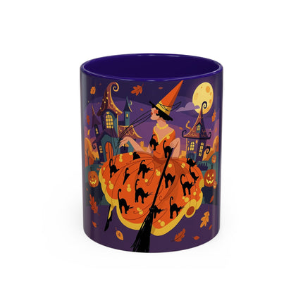 🐈‍⬛🎃 The Black Cat Witch Of Pumpkin Manor Colorful Mug – Whimsical Halloween Charm