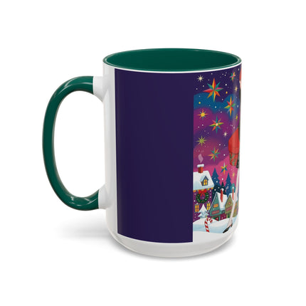 🎁✨ The Lady Of The Christmas Hatbox Colorful Mug – Art Deco Holiday Fantasy