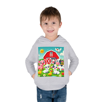 Happy Barnyard Morning Toddler Pullover Fleece Hoodie