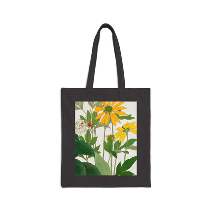 Clerodendrum & Rudbeckia Flower by Tanigami Kônan Cotton Canvas Tote Bag