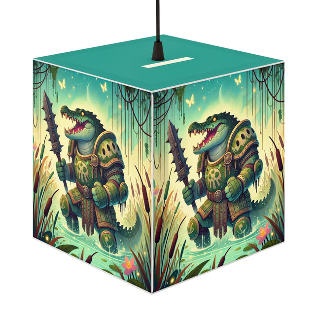 🐊👑 The Swamp Tyrant Light Cube Lamp – Primal Power & Bog Dominion