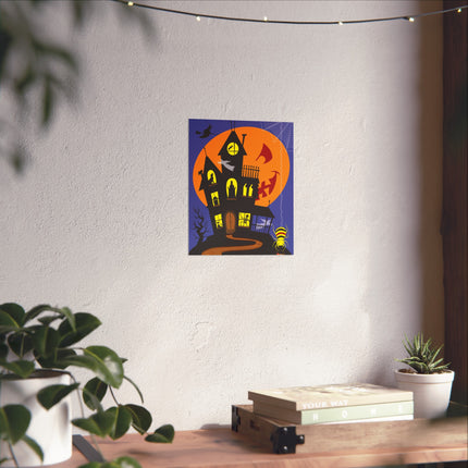 Halloween Night at the Haunted House Fine Art Posters