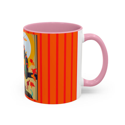 Black Cat in Kimono Colorful Mugs, 11oz