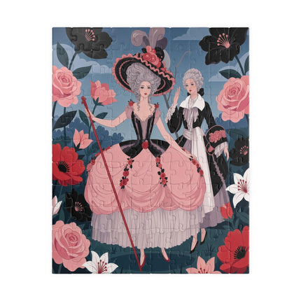🌹🎭 The Rose Masquerade Promenade Puzzle – Art Deco Floral Elegance