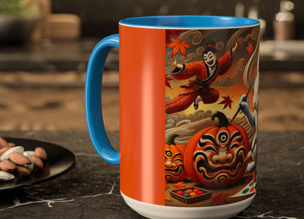 Halloween Rabbit’s Kabuki Jack-o’-Lanterns Colorful Mugs (11oz, 15oz)