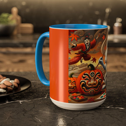 Halloween Rabbit’s Kabuki Jack-o’-Lanterns Colorful Mugs (11oz, 15oz)