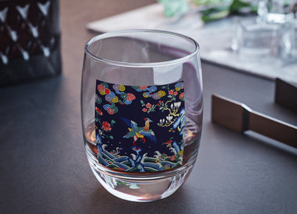 Rank Badge with Mandarin Duck Whiskey Glass
