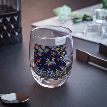 Rank Badge with Mandarin Duck Whiskey Glass