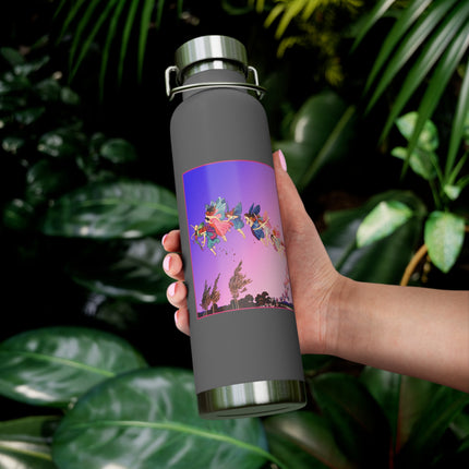 Fairies, Pixies, and Petals in Twilight's Embrace Copper Vacuum Insulated Bottle, 22 oz