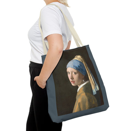 Girl with a Pearl Earring by Johannes Vermeer Tote Bag (AOP)