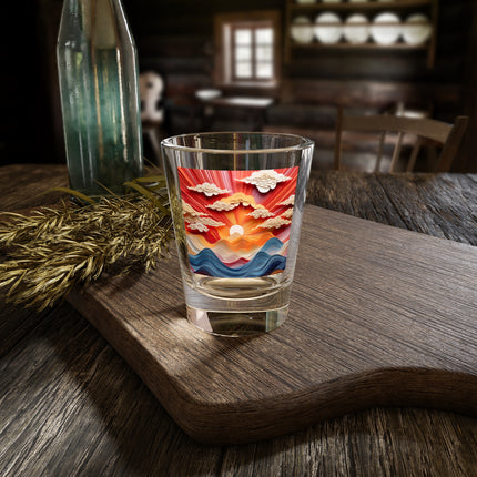 Vibrant Sunrise Sky Shot Glass, 1.5oz