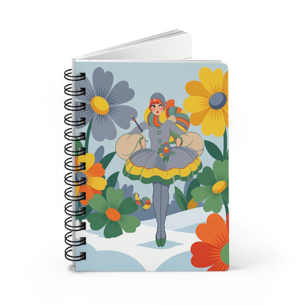 🌼❄️ The Lady Of The Winter Flower Dance Spiral Notebook – Art Deco Holiday Fantasy