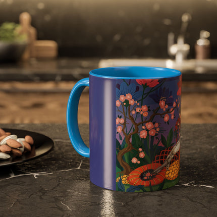 The Garden Of Quiet Reverie Colorful Mugs – Art Deco Botanical Serenity