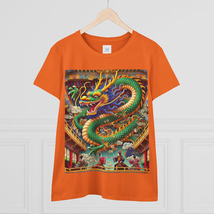 Tibetan Dragon Over Kabuki Duel Cotton Tee