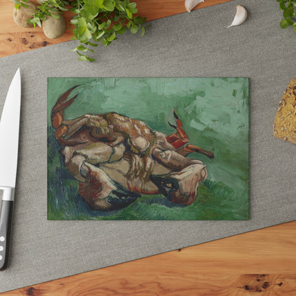 Crab on its Back by Vincent Van Gogh Glass Cutting Board