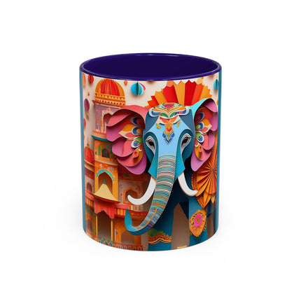 Elephant at an Autumn Festival Colorful Mugs (11oz, 15oz)