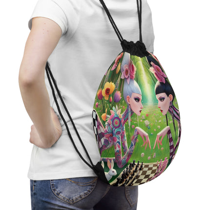 The Spring Gambit: A Fairy’s Move Drawstring Bag – Whimsical Chess & Spring Magic
