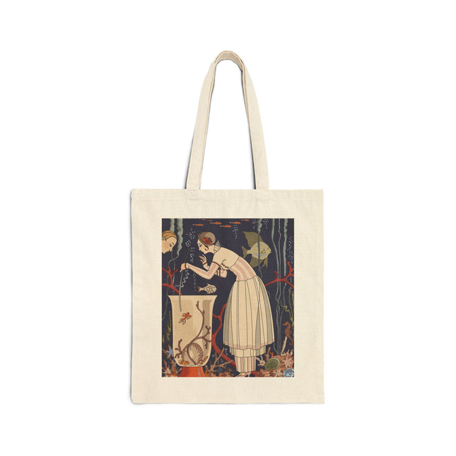 The Dazzling Little Fish by George Barbier Cotton Canvas Tote Bag