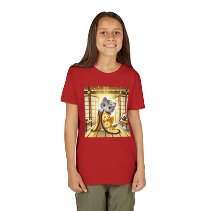 Playful Kitten in the Tea Room Youth Short Sleeve Tee