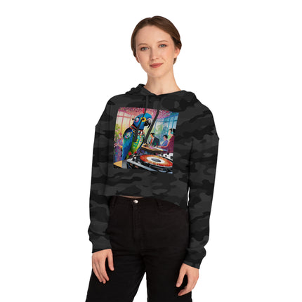 Parrot DJ Women’s Cropped Hooded Sweatshirt