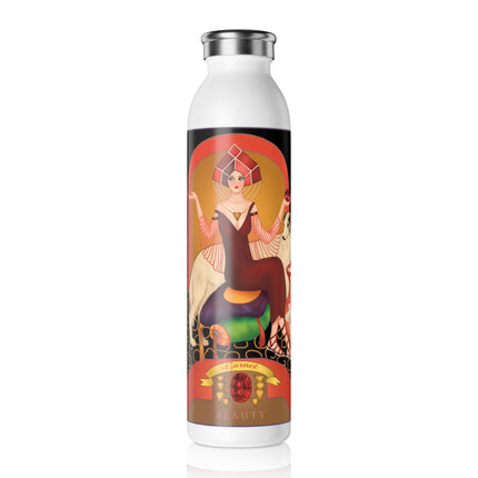 January & Garnet (from the Gem Series) by Sofia Chiostri Slim Water Bottle