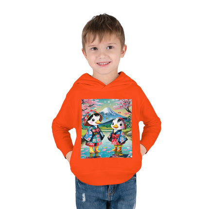 Rainy Day Ducks Toddler Pullover Fleece Hoodie