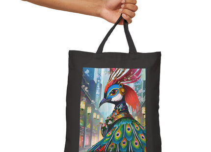 Techno Plumes Cotton Canvas Tote Bag