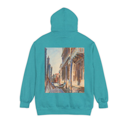 Gondola Moorings on the Grand Canal by John Singer Sargent Unisex Garment-Dyed Hoodie