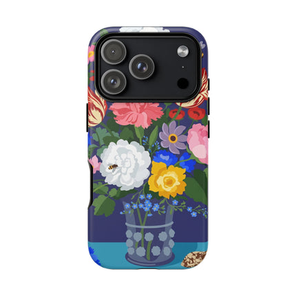 Midnight Floral Bouquet Phone Case – Vibrant Blooms & Enchanted Garden