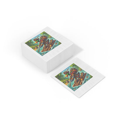 The Daring Drake White Coined Napkins