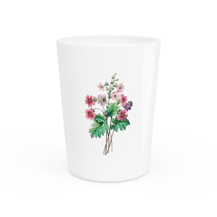 Chinese Primrose botanical illustration by Pierre-Joseph Redouté Ceramic Shot Glass