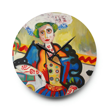 A Mulher by Amadeo de Souza-Carosa Acrylic Wall Clock, Round and Square