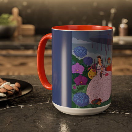 The Lady Of The Garden Tea Party Colorful Mugs – Art Deco Floral Elegance