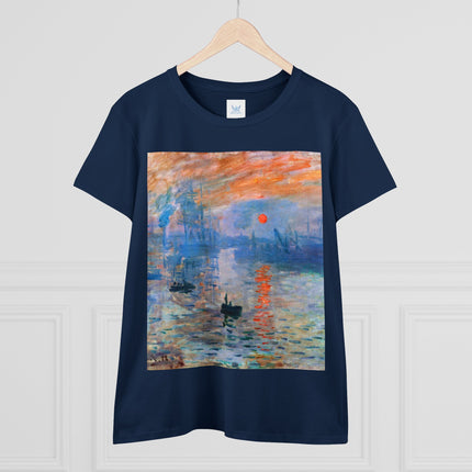 Sunrise by Claude Monet Women's Midweight Cotton Tee