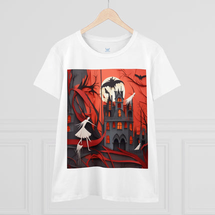 Halloween Night Scene Women's Midweight Cotton Tee