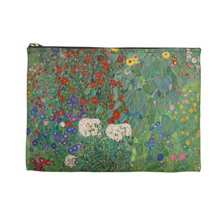 Farm Garden with Sunflowers Accessory Pouch – Gustav Klimt Floral Art Bag