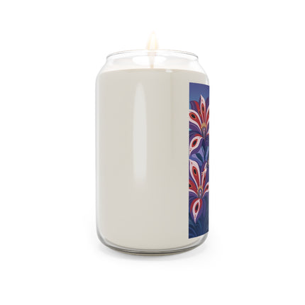 🎭🌺 The Enchanted Peacock Blossom Dancer Scented Soy Candle – Art Deco Floral Fantasy