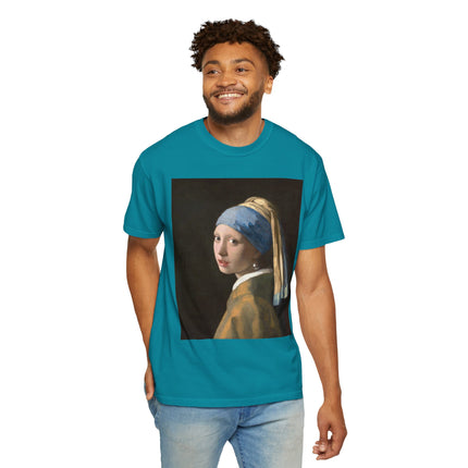 Girl with a Pearl Earring by Johannes Vermeer Unisex Garment-Dyed T-shirt