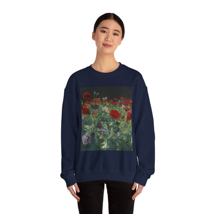 Poppies (A Study of Poppies for Carnation, Lily, Lily, Rose) by John Singer Sargent Heavy Blend™ Crewneck Sweatshirt