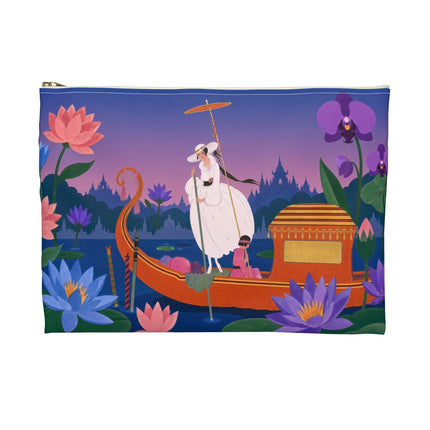 🪷🛶 The Lady Of The Lotus Lake Accessory Pouch – Art Deco Garden Voyage