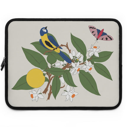 🐦🌷 Woodpecker & Tulip Laptop Sleeve – Vibrant Energy & Cheerful Charm