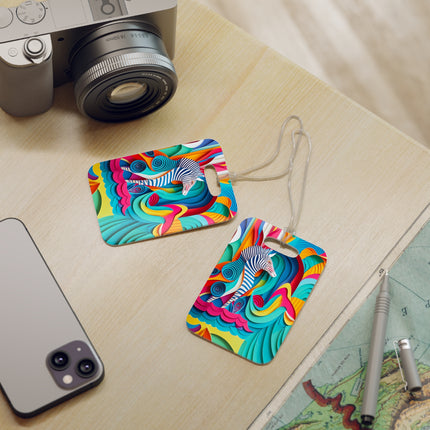 Surfing Zebra Luggage Tags