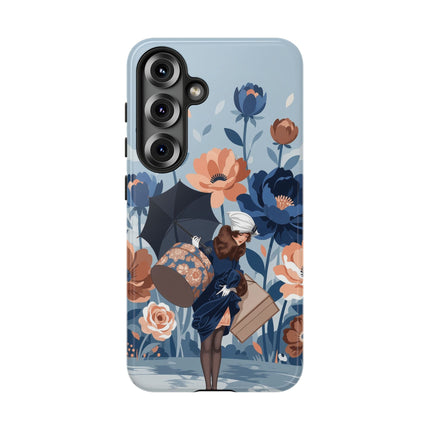 ☂️🌺 The Lady Of The Traveling Garden Phone Case – Art Deco Floral Adventure