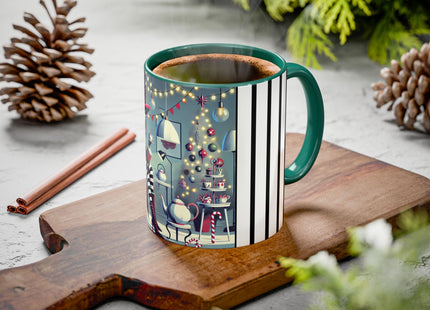 Whimsical Christmas Tea Party Colorful Mugs (11oz, 15oz)