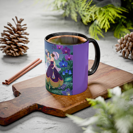 The Ladies Of The Moonlit Garden Colorful Mugs – Art Deco Floral Elegance