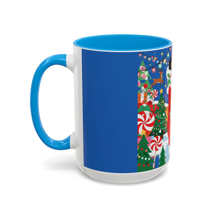 🦌🍬 The Lady Of The Peppermint Christmas Garden Colorful Mug – Colorful Art Deco Holiday Fantasy