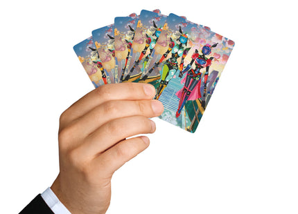 Cyber Punk Robot Models Playing Cards