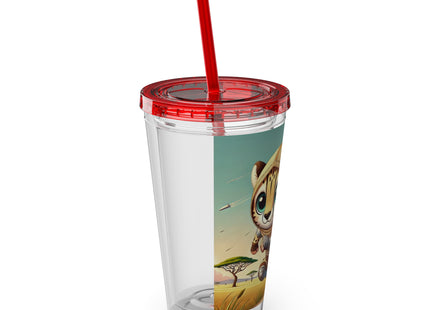 Swift Cheetah Sunsplash Tumbler with Straw, 16oz